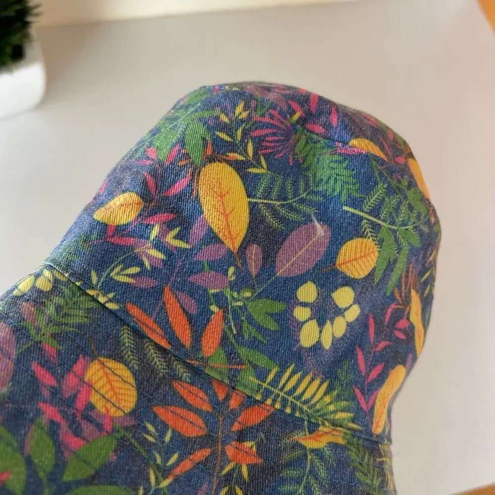 Little Brownie Reversible Denim Floral Kids Bucket Hat Fringe Boho